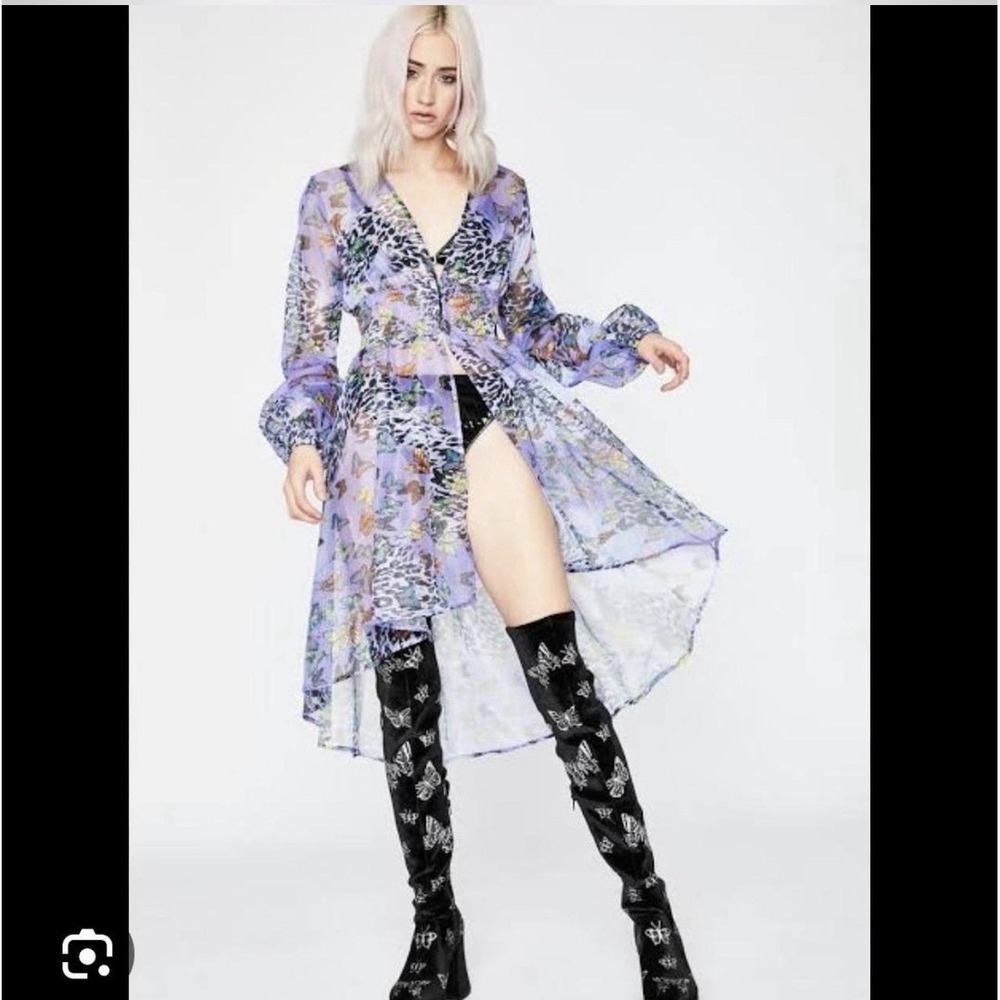 Dolls Kill FAIRY FLUTTERING EUPHORIA SHEER DUSTER Whimsigoth FairyGoth Butterfly